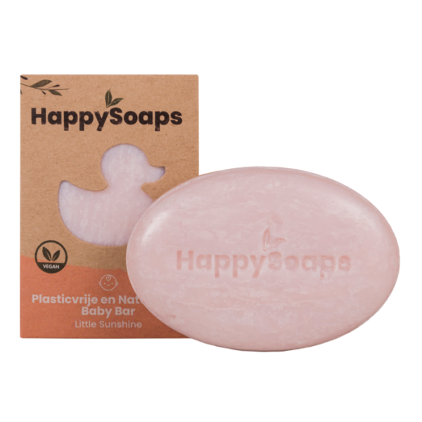 Produktbild rosane Happy Soaps Baby Seife Rose mit Verpackung