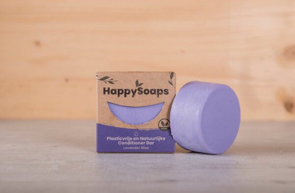 Produktbild lilaner Happy Soaps Conditioner Lavendel mit Verpackung